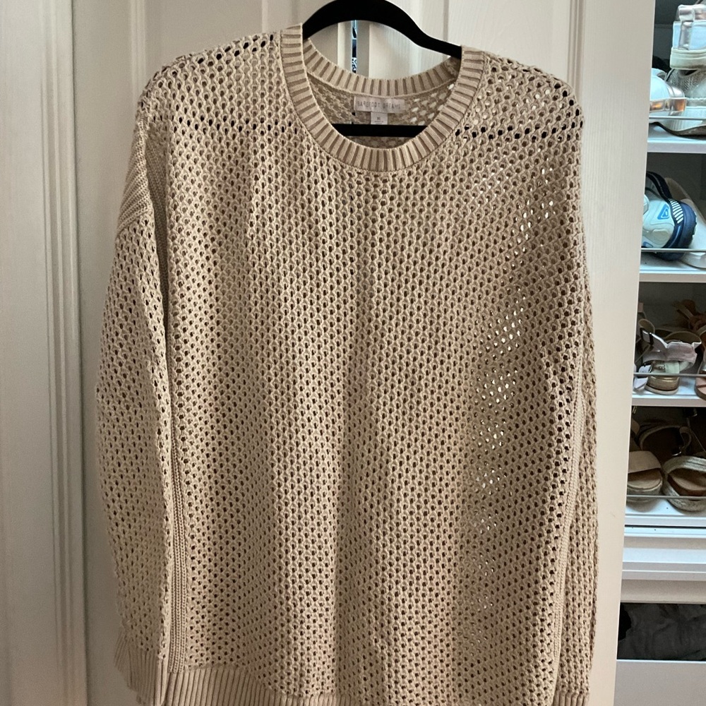 Barefoot Dreams Stone Open Stitch Sweater